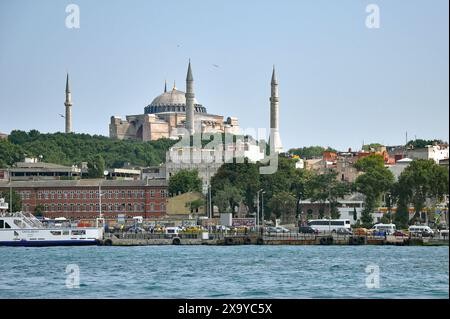 Hagia Sophia große Moschee von der Mündung des Goldenen Horns, Istanbul, Türkei Stockfoto