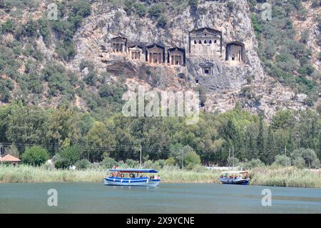 Kaunos, Lykische Felsengräber, Dalyan, Provinz Mugla, Türkei Stockfoto