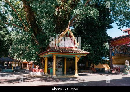 Wat Phothikyan Phutthaktham Thai White Buddha Statue Kloster in Kota Bharu, Malaysia Stockfoto