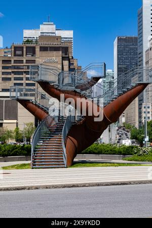 Skulptur, Dendriten, von Michel de Brion, Park Bonaventure, Montreal, Provinz Québec, Kanada Stockfoto