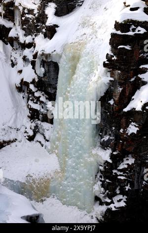 Eiswasserfälle im schwedischen Abisko-Nationalpark Stockfoto