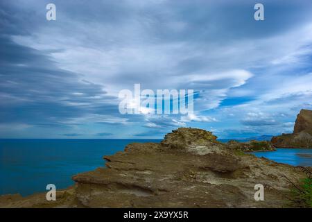 Eine Küstenlandschaft mit Masterton, Pazifik, Neuseeland Stockfoto