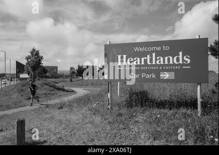 HEARTLANDS POOL CAMBORNE WELTKULTURERBE BERGBAU MOTORENHAUS Stockfoto