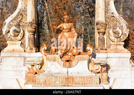 Der Brunnen in den Gärten von La Granja de San Ildefonso, Segovia, Castilla y Leon, Spanien Stockfoto