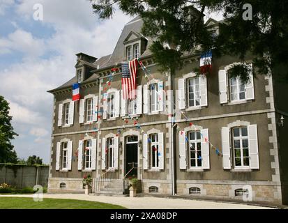 Nahaufnahme des Schlosses in Saint Cyr du Bailleul, Normandie, Nordwestfrankreich, Europa im Sommer 2024 Stockfoto