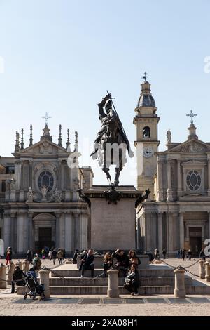 Piazza San Carlo, Turin, Italien Stockfoto