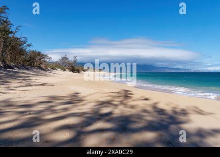 Ein malerischer Blick auf Makena Beach State Park (Big Beach), Insel Maui, Hawaii, USA Stockfoto