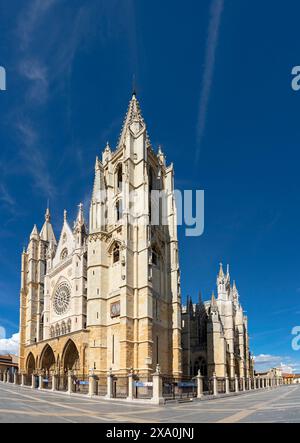 Europa, Spanien, Leon, Kathedrale Santa María de León auf der Plaza Regla Stockfoto