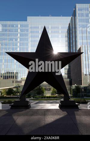 Riesige Texas Lone Star Skulptur vor dem Bullock Museum in Austin, Texas. Stockfoto