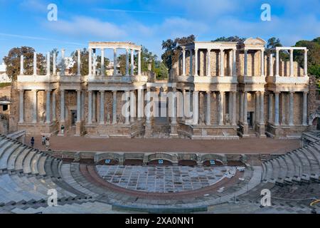 Europa, Spanien, Badajoz, Merida, das antike römische Theater (Teatro Romano de Mérida) Stockfoto