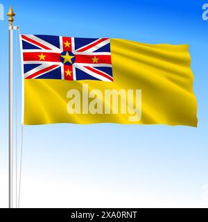 Niue offizielle Nationalflagge, Ozeanien, Vektor-Illustration Stock Vektor