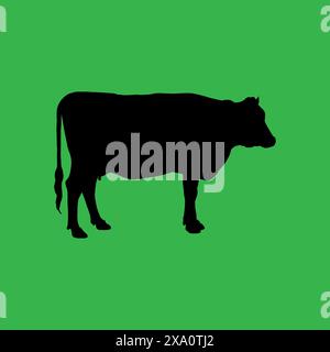 Vintage Kuhseite. Silhouettenstil. Vektor Stock Vektor