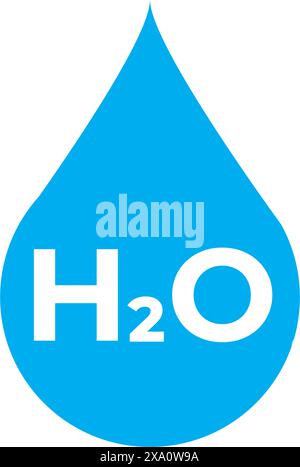 h2o-Symbol mit Wassertropfen, Vektormaterial Stock Vektor