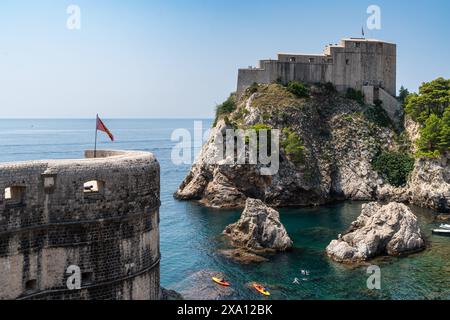 Fort Lovrijenac steht in der Nähe von Dubrovnik, Kroatien Stockfoto