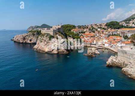 Fort Lovrijenac steht in der Nähe von Dubrovnik, Kroatien Stockfoto