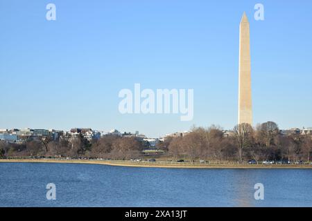 Das berühmte Washington Monument vor einem klaren Himmel Stockfoto