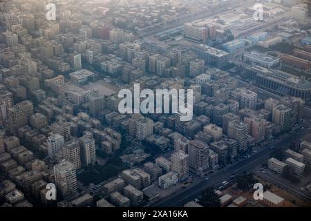 Luftaufnahme von Kairo mit zahlreichen Wohnhäusern in Ägypten Stockfoto