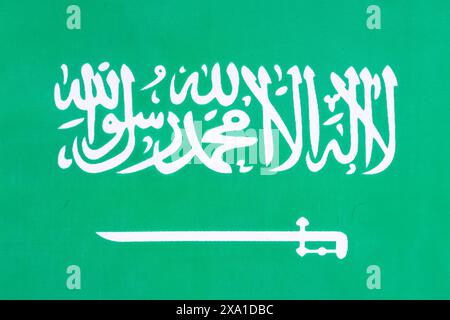 Die Nationalflagge von Saudi Arabien Stockfoto