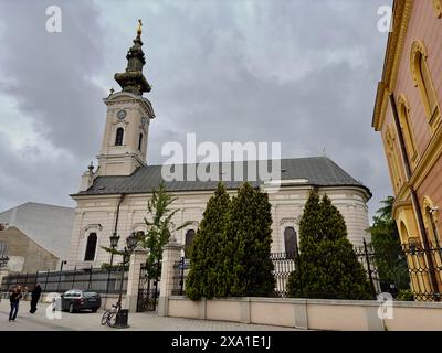 Der Blick auf die St. Georgs Kathedrale in Novi Sad, Serbien Stockfoto