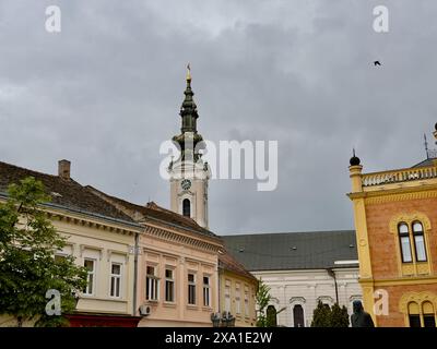 Der Turm der St. Georgs Kathedrale in Novi Sad, Serbien Stockfoto