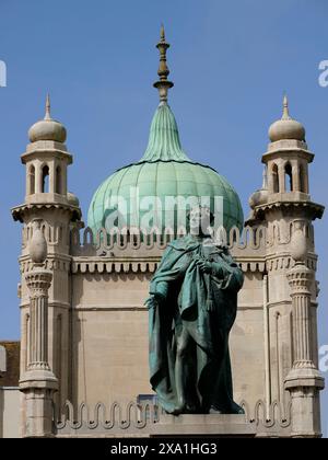 König George IV. Statue, der königliche Pavillon, Brighton Pavilion, Brighton East Sussex, England, Vereinigtes Königreich Stockfoto