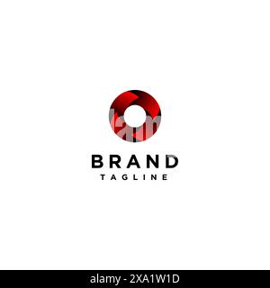 Logodesign Mit Vier Roten Drehpfeilen. Vier rote rotierende Pfeile bilden einen Kreis. Stock Vektor