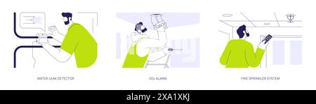 Smart-Home-Sensoren abstrakten Konzeptvektordarstellungen. Stock Vektor