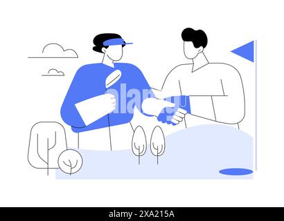 Golfpartner isolierte Karikaturvektorillustrationen. Stock Vektor