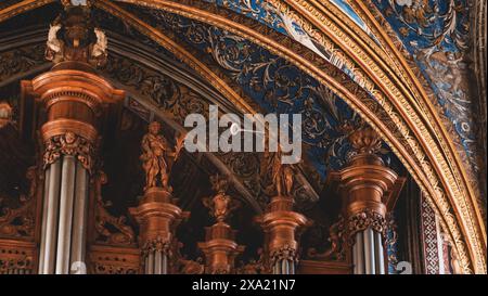 Die wunderschöne Decke der Kathedrale Saint Cecile in Albi, Frankreich Stockfoto