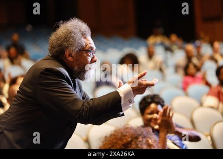 Die State of the Black man-Press Conference in Dallas, Texas, mit Cornel West, der über schwarze Themen spricht, die in Dallas, Texas plagen Stockfoto