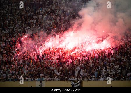 Londrina, Brasilien. Juni 2024. PR - LONDRINA - 06/03/2024 - BRASILEIRO B 2024, SANTOS x BOTAFOGO-SP - SANTOS Fans während eines Spiels gegen Botafogo-SP im Stadion DO Cafe für die brasilianische B 2024 Meisterschaft. Foto: Henrique Campinha/AGIF Credit: AGIF/Alamy Live News Stockfoto