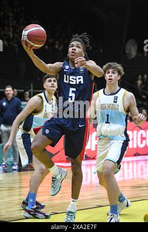 Darius Acuff Jr. (USA). FIBA Basketball Americup U18 - Buenos Aires 2024 Stockfoto