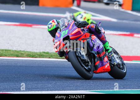 Scarperia, Italien. Juni 2024. Franco Morbidelli aus Italien und Prima Pramac Racing wurden beim MotoGP GP7 Gran Premio d’Italia Brembo - Rennen auf dem Mugello Circuit gesehen. Quelle: SOPA Images Limited/Alamy Live News Stockfoto