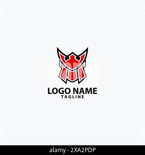 Abstrakter Samurai Kopf Logo Design Vektor Stock Vektor