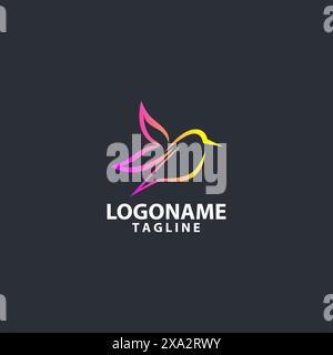 Vektor mit Vogelblatt-Logo Stock Vektor