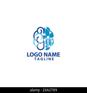 Design-Vektor mit Brain Technology-Logo Stock Vektor