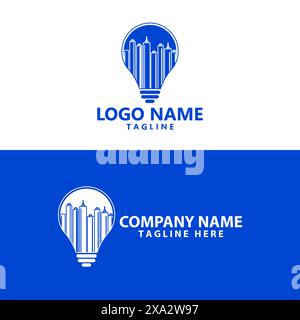 City ​​light Birnen Logo Design Vektor Stock Vektor