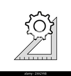 Symbol „Engineering Precision“. Symbol für technische Einstellungen. Mess- und Konfigurationszeichen. Vektorabbildung. EPS 10. Stock Vektor