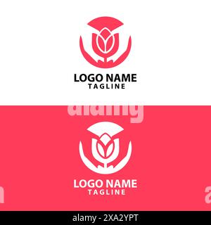 Hand Tulpe Logo Design Vektor Stock Vektor