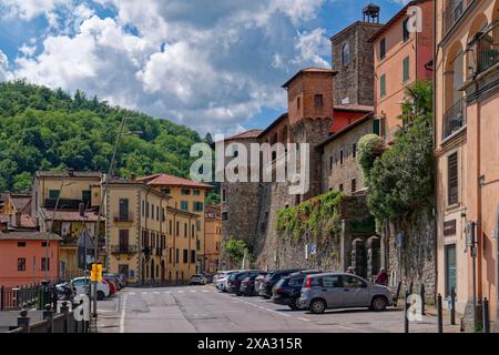 Historische Altstadt von Castelnuovo di Garfagnana, Castelnuovo, Lucca, Toskana, Italien, Südeuropa Stockfoto