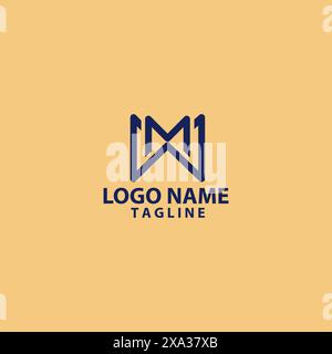 Anfangsbuchstabe WM MW Logo Design Vektor Stock Vektor