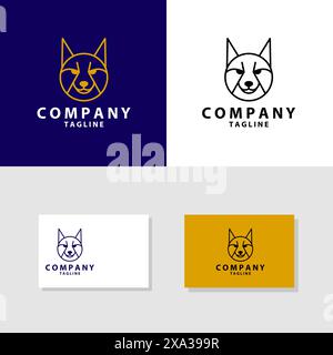 lynx Circle Line Logo Design Vektor Stock Vektor