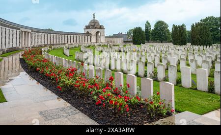 Tyne Cot 1. Weltkrieg Friedhof in der Nähe von Ypern in Belgien. Stockfoto