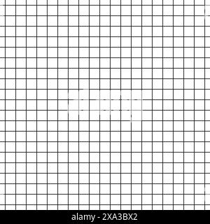 Hintergrund des Rastermusters. Schwarze Linien. Quadratisches Vektorlayout. Einfache geometrische Konstruktion. Stock Vektor