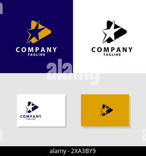Star Play Logo Design Vektor Stock Vektor