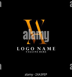 Abstraktes anfängliches minimalistisches VA-Slice-Vektor-Logo-Design Stock Vektor