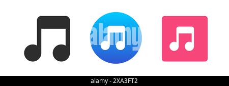 Notizton Ton Ton akustische Kommunikation Symbol Vektor flache Illustration. Musikinstrument Art Disco Komposition Produktion Rhythmus Gesang Stock Vektor