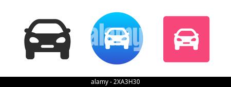 Auto Auto Auto Stadtverkehr Transport Passagier Reise Symbol Satz Vektor flache Illustration. Automobil Stadtfahrzeug Geschwindigkeit Verkehrsmotor Bewegung n Stock Vektor