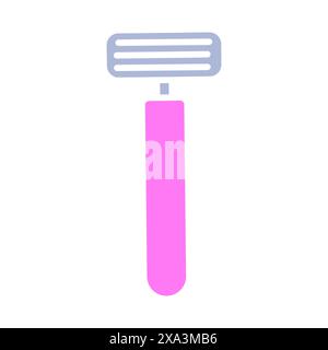 Rasiermesser-Symbol. Grauer Rasierer, Rasieren, Pflege, Hygiene, Körperpflege, Bart, Haarentfernung, sauber, scharf, Klinge. Stock Vektor