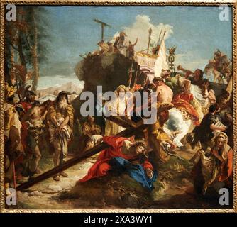 Christus auf dem Weg nach Golgatha, 1738, Giambattista Tiepolo (i Taller). (Venècia, 1696 - Madrid, 1770), Nationalmuseum für katalanische Kunst, Museu Nacional d'Art de Catalunya, MNAC, Barcelona, Spanien, Europa. Stockfoto